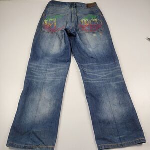 Vintage Y2K Coogi Jeans Wide Leg Denim Baggy Grunge Skate Jnco Style Sz 36x34